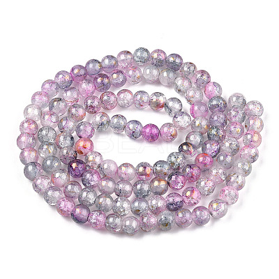 Baking Painted Crackle Glass Bead Strands DGLA-R053-05P-1