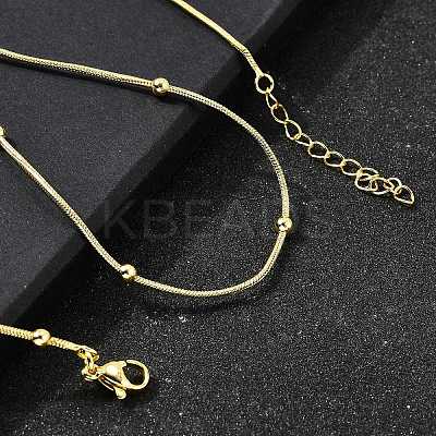 3MM Brass Round Ball Snake Chain Necklaces NJEW-M108-03G-1