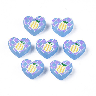 Autumn Theme Transparent Printed Acrylic European Beads LS-MACR-XCP0001-26A-1