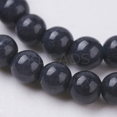 Natural Mashan Jade Round Beads Strands G-D263-4mm-M-1