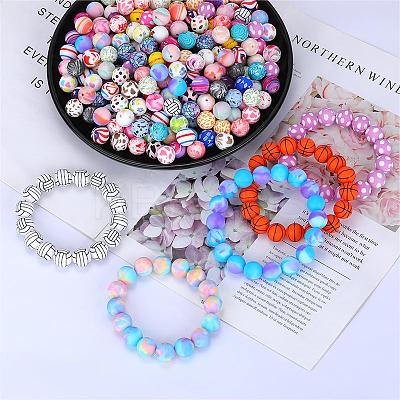Printed Round Silicone Focal Beads SI-JX0056A-67-1