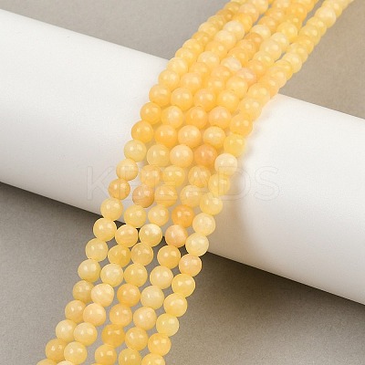 Natural Yellow Jade Bead Strands LS-G-K121-01-4mm-1