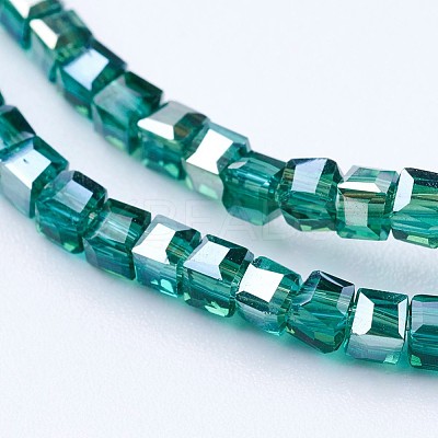 Electroplate Glass Beads Strands X-EGLA-F121-HR-A01-1