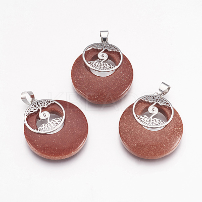 Synthetic Goldstone Pendants KK-F751-B09-1