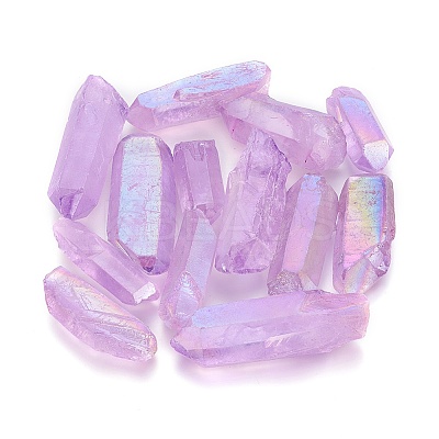 Electroplate Natural Quartz Crystal Beads KK-F757-G01-01-1