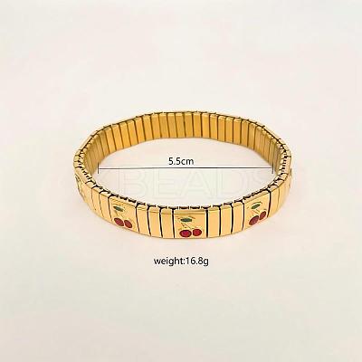 304 Stainless Steel Enamel Stretch Bracelets for Women FS-WG7EEC2-04-1