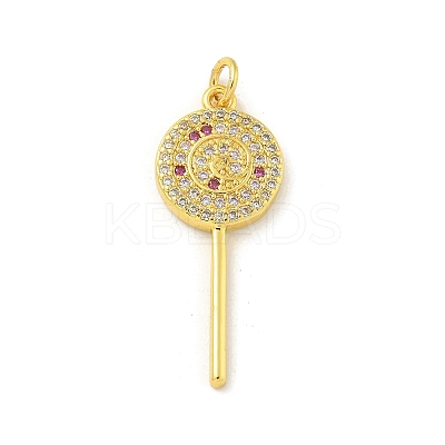 Brass Micro Pave Cubic Zirconia Pendants KK-U044-06G-1