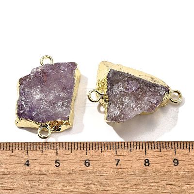 Raw Rough Natural Dyed Quartz Crystal Links Connector Charms G-K189-04LG-03-1
