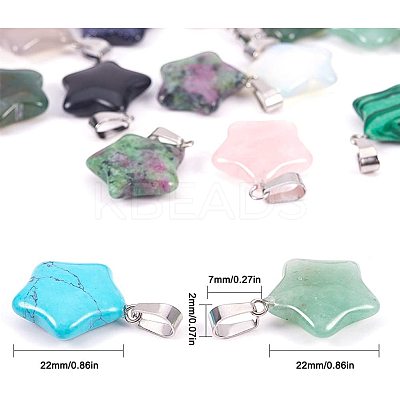 Natural & Synthetic Mixed Stone Pendants G-PH0034-36P-1