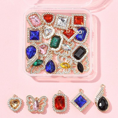 25Pcs 5 Styles Alloy Pendants FIND-FS0003-52-1