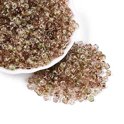 Transparent Colours Picasso Glass Beads SEED-Q039-05A-C04-1