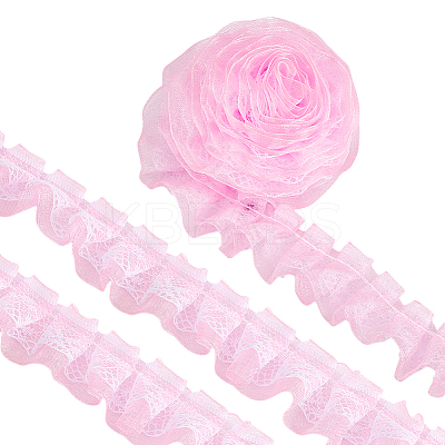 1Pc Double Layer Pleated Lace Ribbon OCOR-BC0007-97A-1