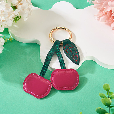 1Pc PU Leather Alloy Keychains KEYC-TA0001-46A-1