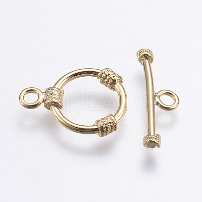 Brass Toggle Clasps KK-G333-22G-NF-1