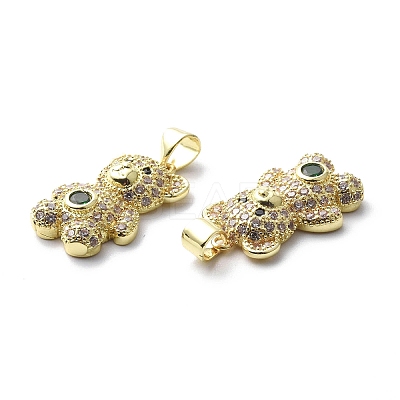 Brass Cubic Zirconia Pendants KK-G446-26G-03-1