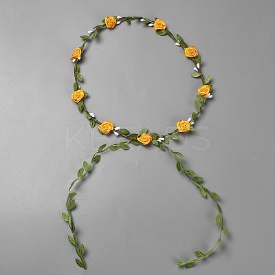Polyester Artificial Rose Garland Headbands Hair Vine AJEW-WH20019-03A-1
