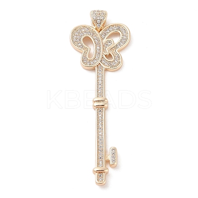 Brass Micro Pave Clear Cubic Zirconia Pendants KK-S388-02G-01-1