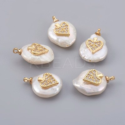 Natural Cultured Freshwater Pearl Pendants PEAR-F008-15G-1
