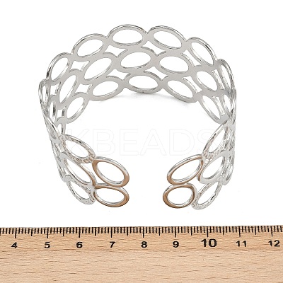 304 Stainless Steel Cuff Bangles for Women BJEW-G757-11P-1
