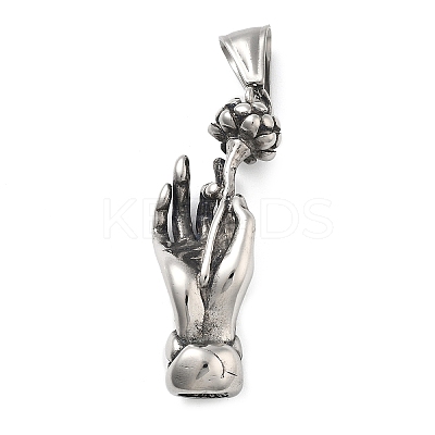 304 Stainless Steel Pendants STAS-V008-13AS-1