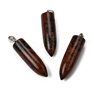 Natural Mahogany Obsidian Pointed Pendants G-F820-12P-1