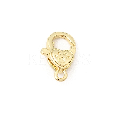 Heart Brass Lobster Claw Clasps KK-Z147-16G-1