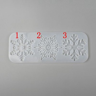 Christmas DIY Snowflake Silicone Pendant Molds DIY-P006-31-1