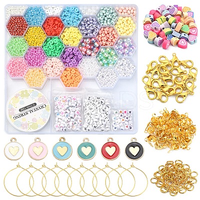 DIY Candy Color Bracelet Wine Glass Charm Making Kit DIY-YW0006-21-1
