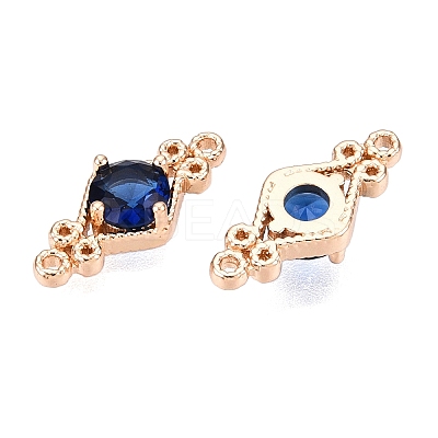 Brass Pave Faceted Glass Connector Charms FIND-T070-03C-1
