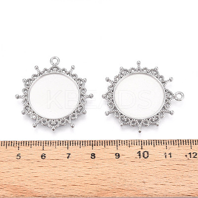Non-Tarnish 304 Stainless Steel Pendant Cabochon Settings STAS-N114-04P-1