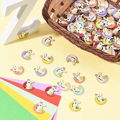 30Pcs 6 Colors Alloy Enamel Cartoon Pendants ENAM-CJ0002-79-1