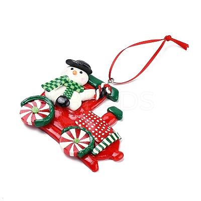 Christmas Car Handmade Polymer Clay Pendant Decorations LS-HJEW-P017-03A-1
