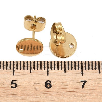 Ion Plating(IP) 304 Stainless Steel Stud Earring Findings STAS-P198-25-8mm-G-1