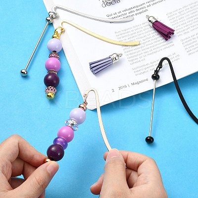 4Pcs 4 Colors Alloy Bookmarks AJEW-CJ0001-47-1