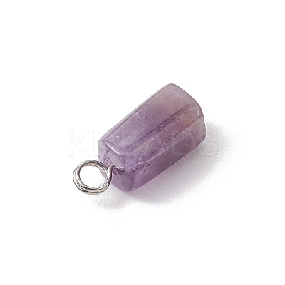 7Pcs 7 Styles Natural Rhodonite & Canadian Jade & Aquamarine & Amethyst & Apatite & Lapis Lazuli & Labradorite Pendants PALLOY-JF04180-1
