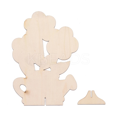 DIY Unfinished Wood Flowers in Jar Cutout WOOD-P017-01-1