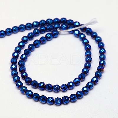 Electroplate Non-magnetic Synthetic Hematite Beads Strands G-J169B-3mm-03-1
