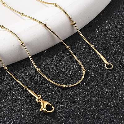 Ion Plating(IP) 304 Stainless Steel Snake Chain Necklaces X-NJEW-F248-11A-G-1