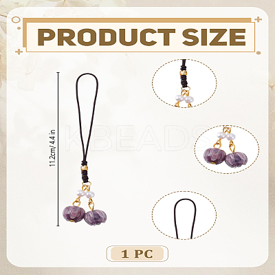 1Pc Glass Mobile Straps HJEW-LP0001-42-1
