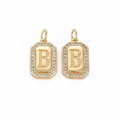 Brass Micro Pave Clear Cubic Zirconia Pendants KK-S356-767B-1