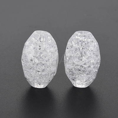 Transparent Crackle Acrylic European Beads CACR-S010-10-1