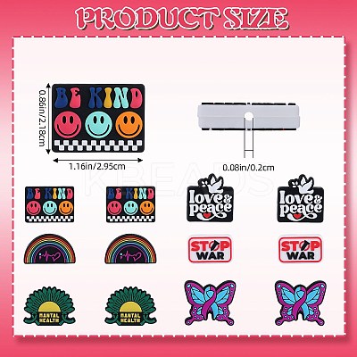 12Pcs 6 Styles Independence Day Silicone Focal Beads SIL-SZ0001-83-1
