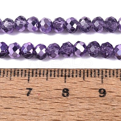 Transparent Electroplate Glass Beads Strands EGLA-Q131-01A-04-1