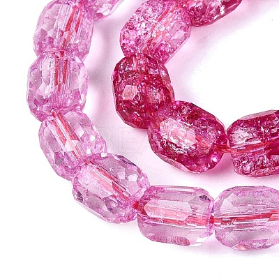 Transparent Crackle Glass Beads Strands GLAA-Q108-04A-09-1