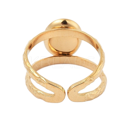 Ion Plating(IP) 304 Stainless Steel Open Cuff Rings RJEW-F167-04G-04-1