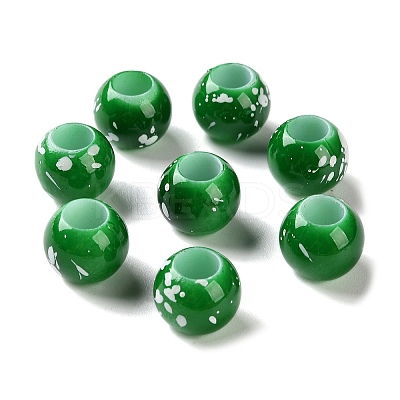 Spray Painted ABS Plastic European Beads KY-G033-01B-08-1