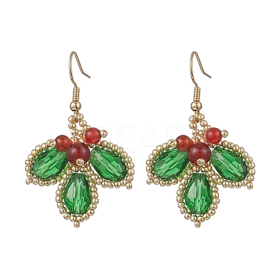 304 Stainless Steel Leaf Dangle Earrings EJEW-MZ00622-1