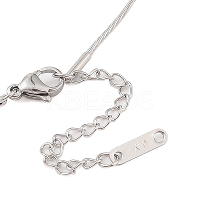Non-Tarnish 304 Stainless Steel Oval with Hollow 7 Pendant Necklaces NJEW-N055-04P-1
