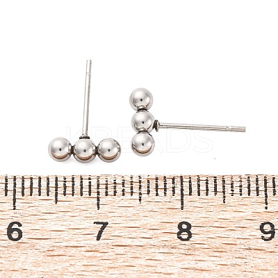 Tarnish Resistant 201 Stainless Steel Beaded Horizontal Bar Stud Earrings with 316 Stainless Steel Pin for Women STAS-K238-01P-1