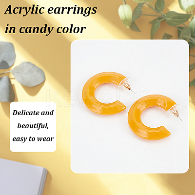 8 Pairs 8 Colors Acrylic Arch Stud Earrings EJEW-AN0003-38-1